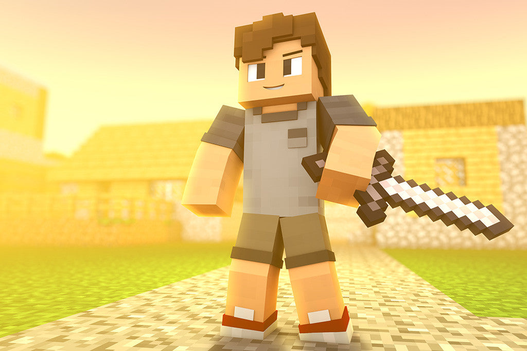 Minecraft Man Sword Poster