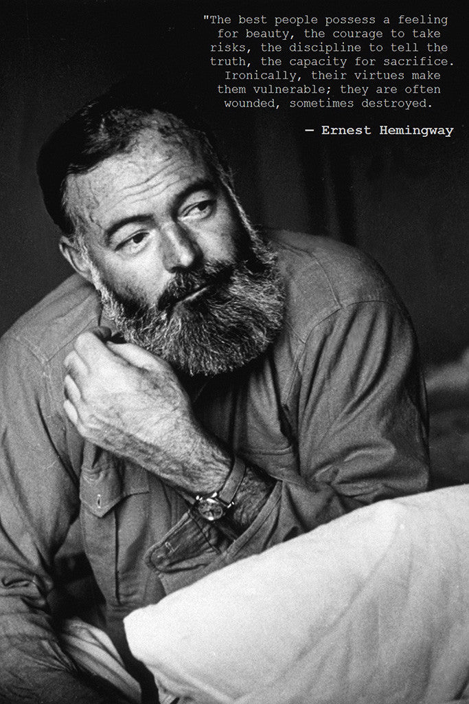 Ernest Hemingway Motivational Quotes Poster