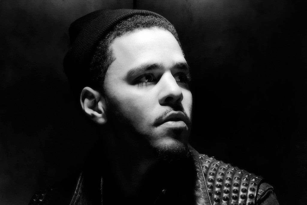 J. Cole Black and White Poster