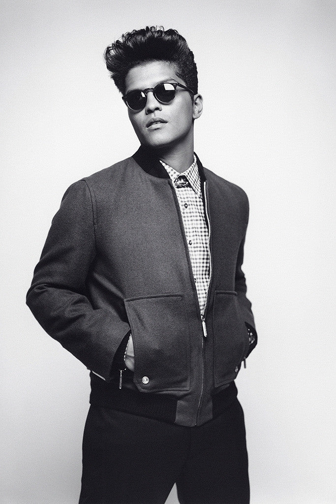 Bruno Mars Black and White Poster