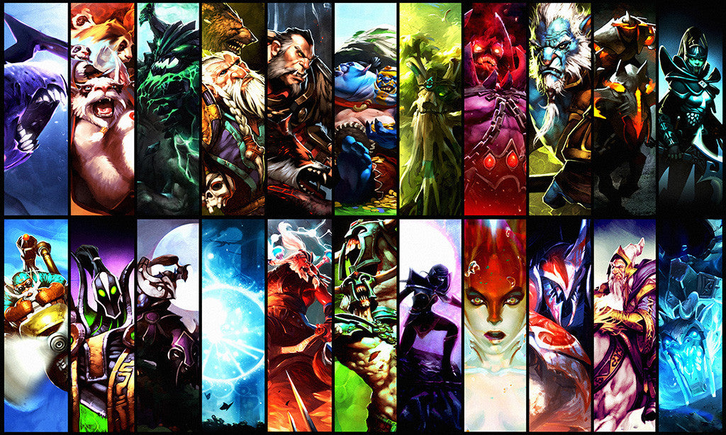 Dota 2 Heroes Characters Poster