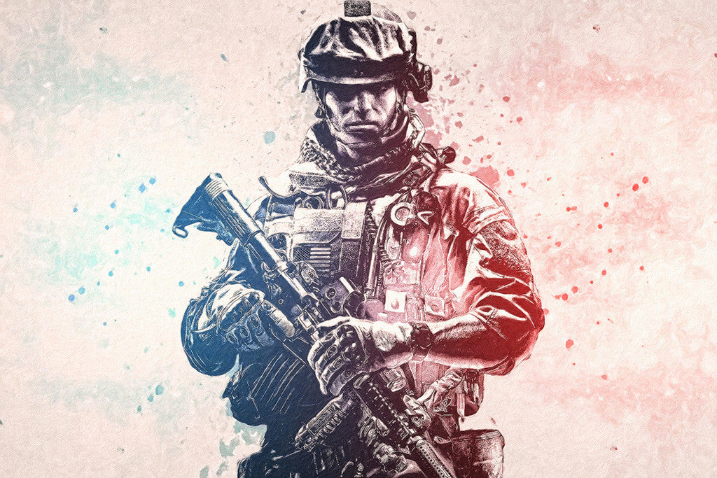 Battlefield Blue and Red Poster