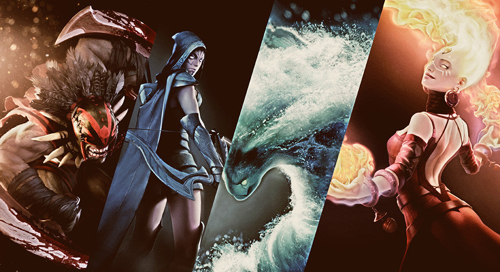 Dota 2 Defense of the Ancients Bloodseeker Lina Inverse Traxex Poster