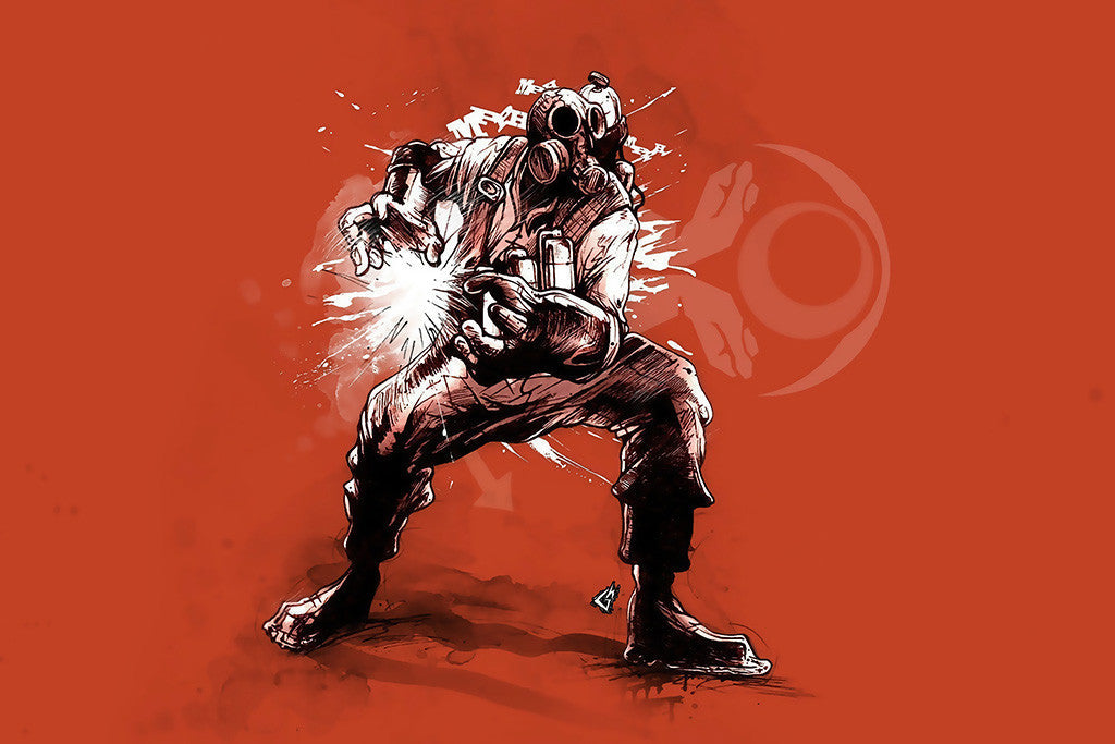 Team Fortress 2 Pyro Red Art Poster