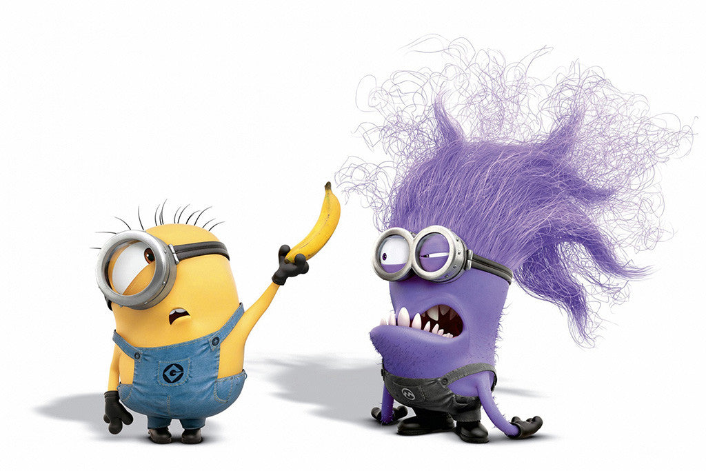 Evil Minion Banana Funny Poster