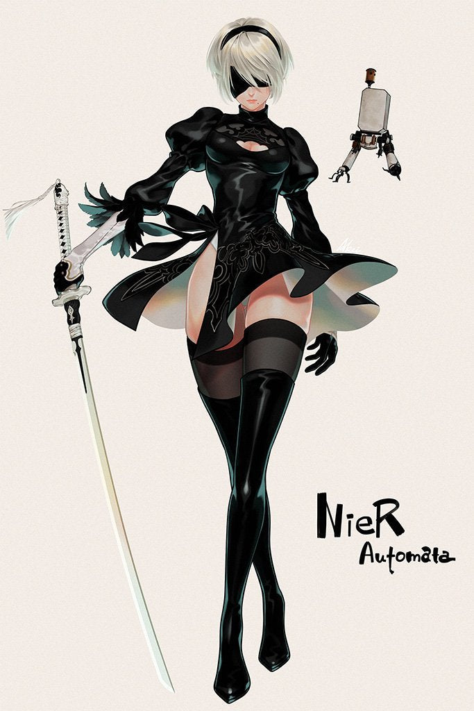 Nier Automata Hot Girl Poster