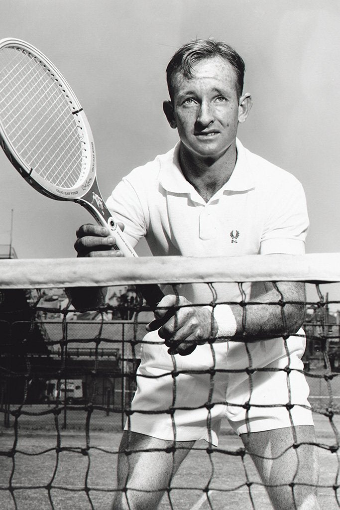 Rod Laver Black and White Poster