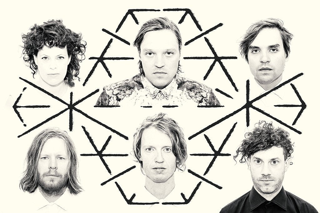 Arcade Fire Black and White Poster