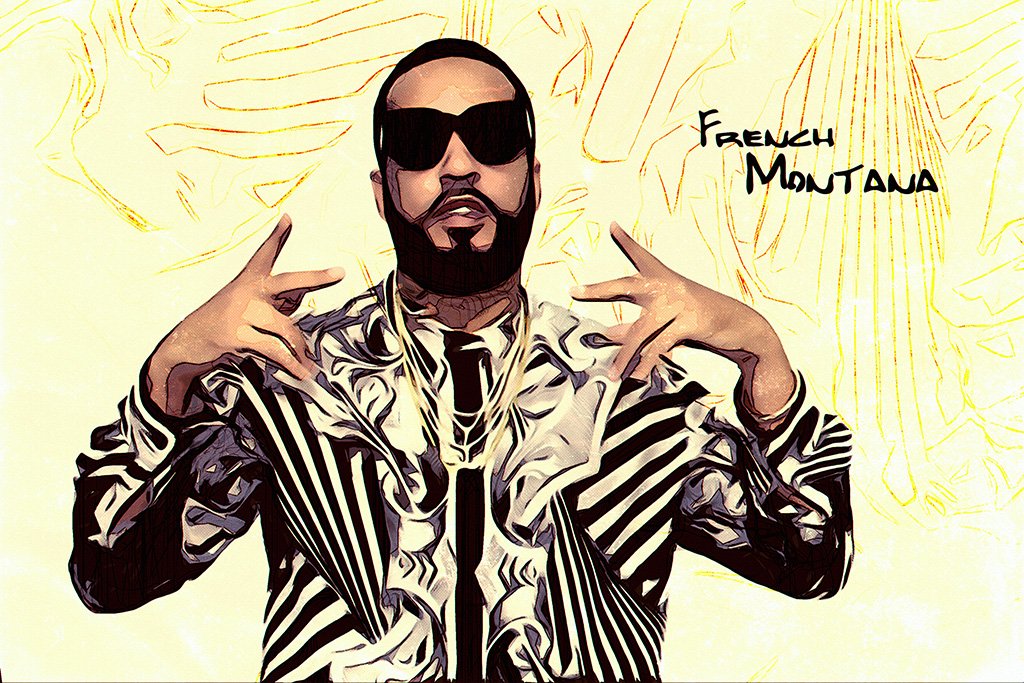 French Montana Fan Art Poster