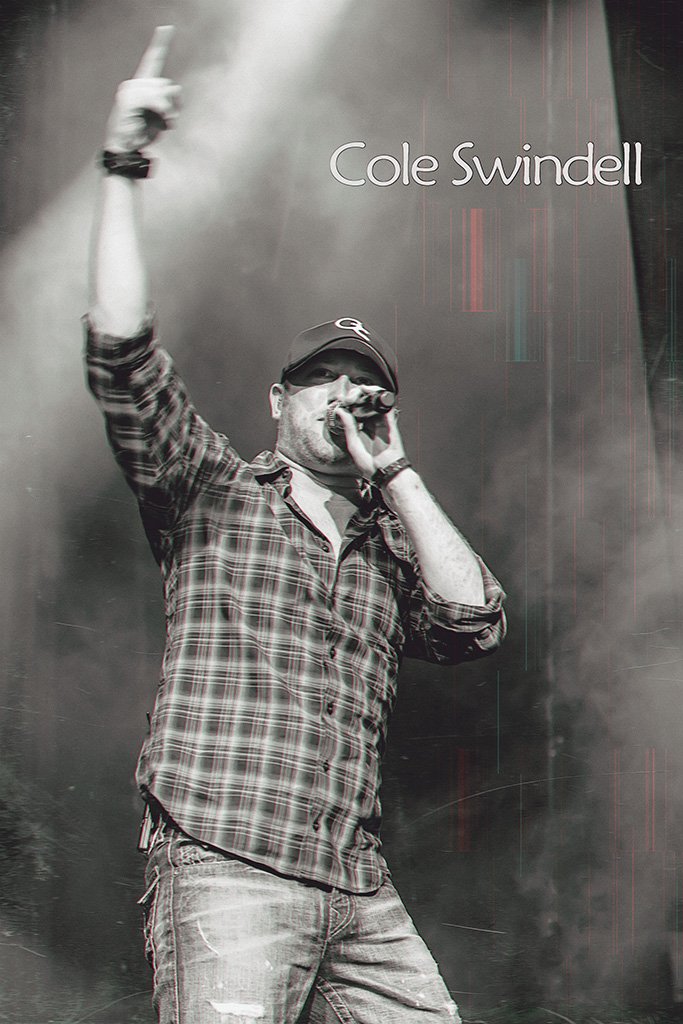 Cole Swindell Black and White Poster