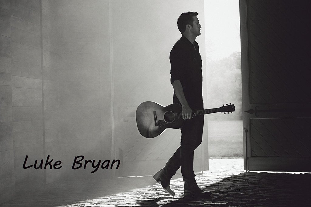 Luke Bryan Black and White Poster
