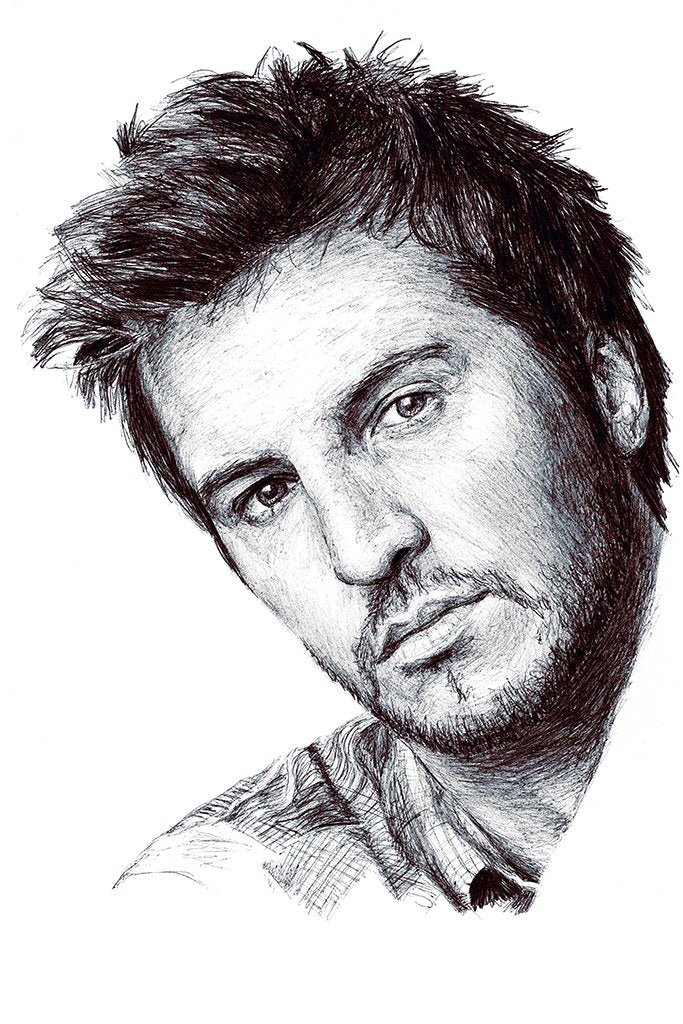 Luke Bryan Fan Art Black and White Poster