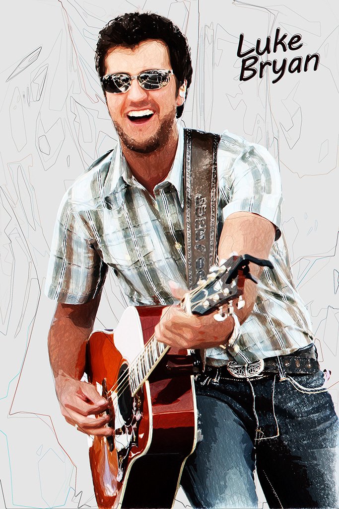 Luke Bryan Fan Art Poster