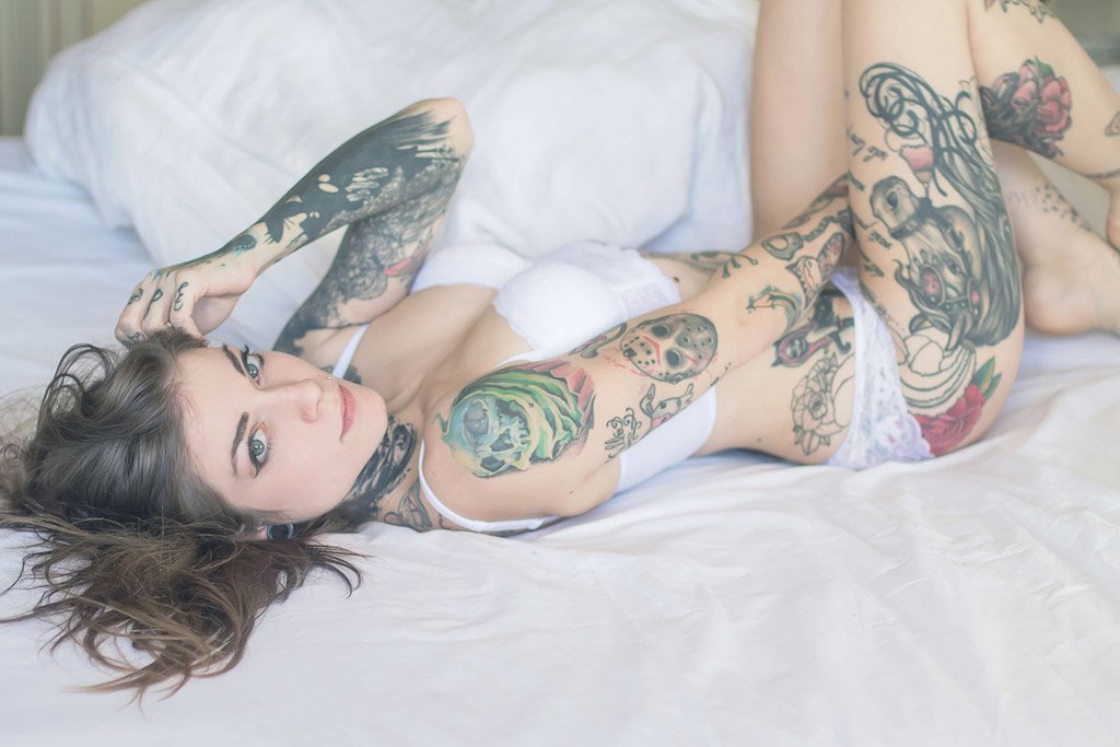 Hot Tattooed Girl (Set 1, 5/10) Canvas Poster