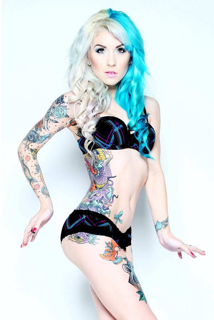 Airica Michelle Hot Tattooed Girl Canvas Poster