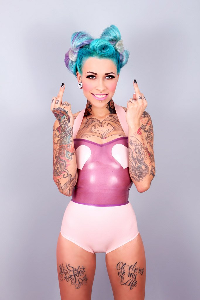Terri De-Lis Altilar Hot Tattooed Girl Canvas Poster
