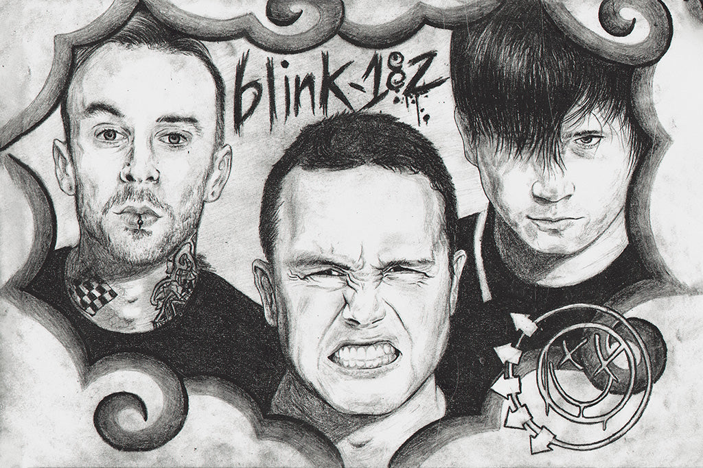 Blink-182 Black and White Poster