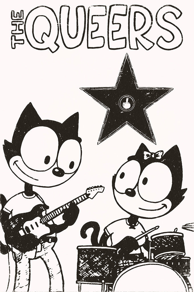 The Queers Pop Punk Band Black and White Poster