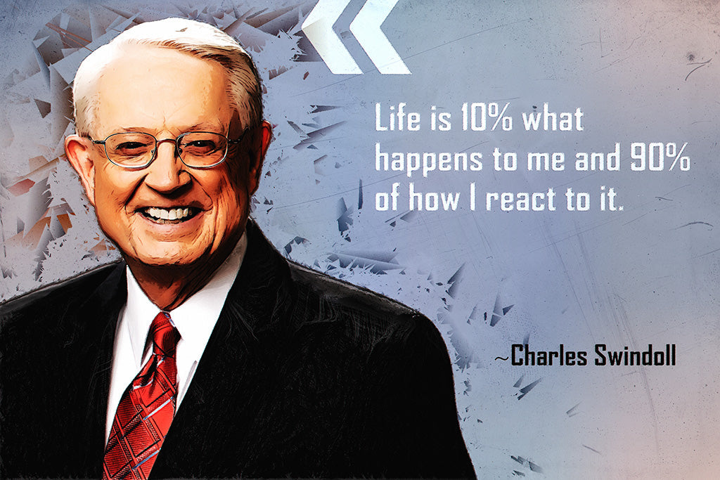 Charles Swindoll Quote Life Is 10% What Happens Poster