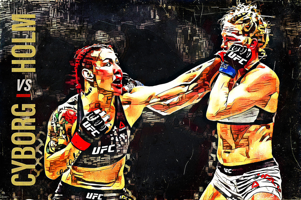 Cris Cyborg vs Holly Holm MMA Sport Art Canvas Poster