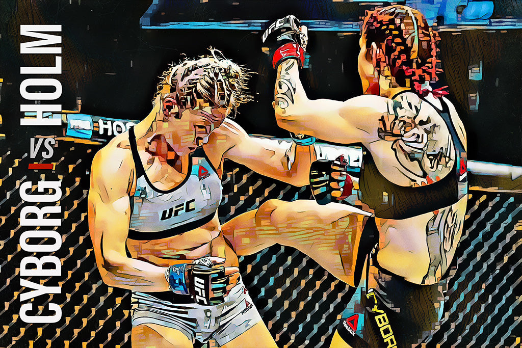 Cris Cyborg vs Holly Holm MMA UFC Sport Art Canvas Poster