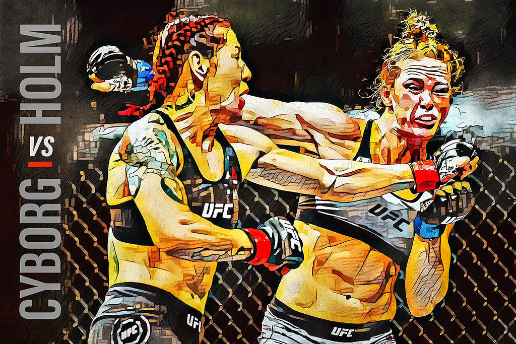 Cris Cyborg vs Holly Holm Sport Art MMA UFC Canvas Poster