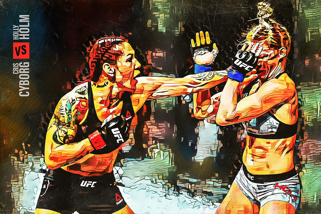 Cris Cyborg vs Holly Holm Sport MMA UFC Art Canvas Poster