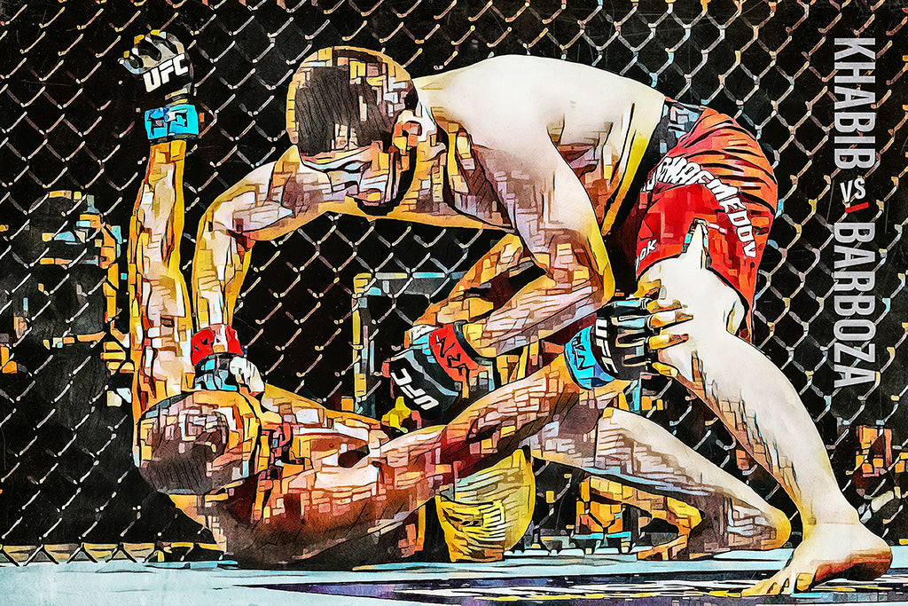 Khabib Nurmagomedov vs Edson Barboza MMA Canvas Poster