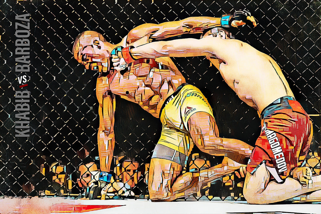 Khabib Nurmagomedov vs Edson Barboza MMA UFC Canvas Poster