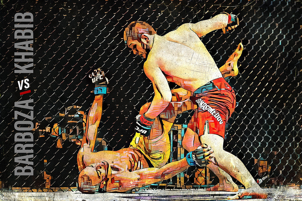 Khabib Nurmagomedov vs Edson Barboza MMA UFC Sport Canvas Poster