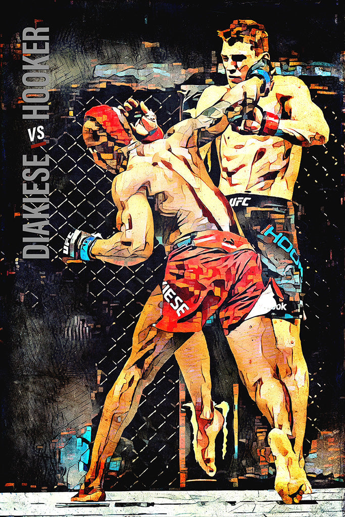 Dan Hooker vs Marc Diakiese MMA UFC Sport Canvas Poster