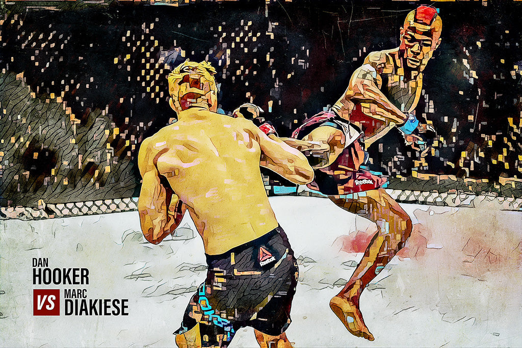 Dan Hooker vs Marc Diakiese Sport Art MMA UFC Canvas Poster