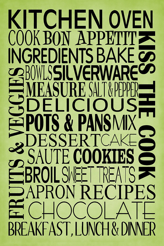 Calligraphy Kitchen Canvas Poster