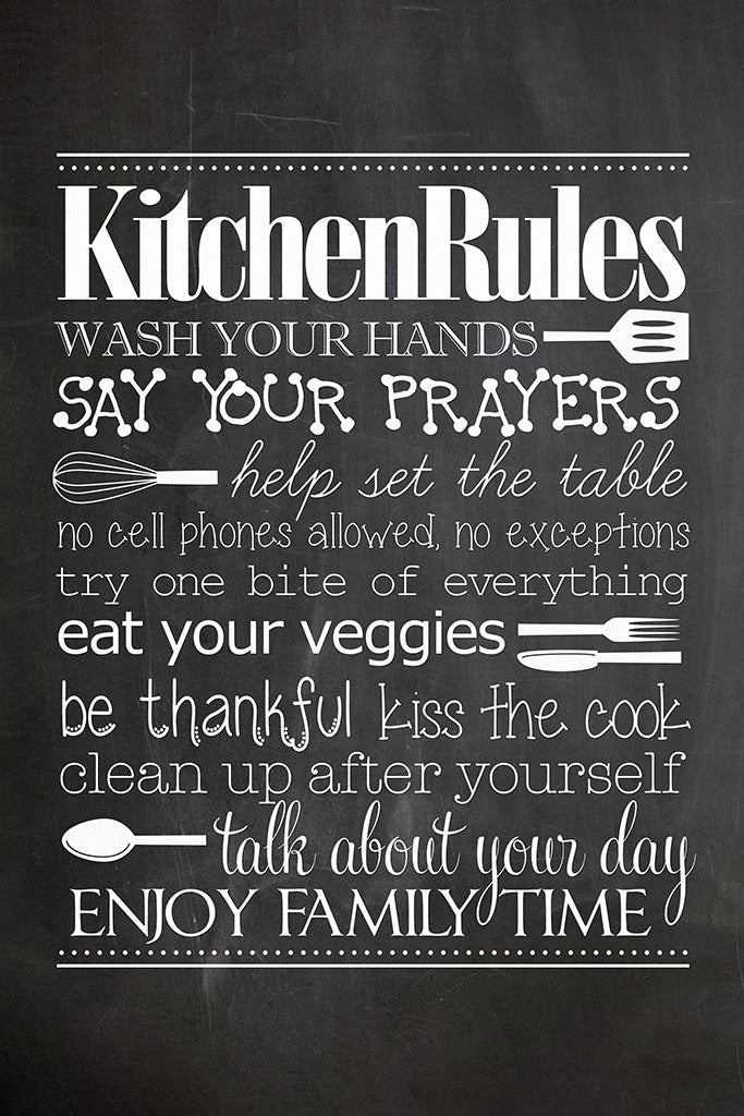 Kitchen Rules Canvas Poster