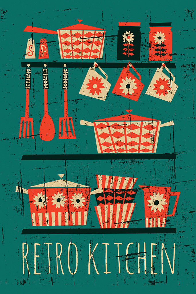 Retro Kitchen Canvas Poster