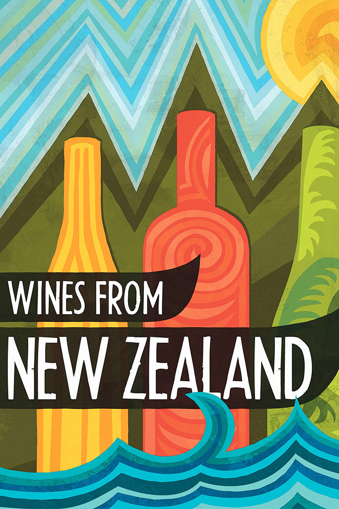 Wines from New Zealand Kitchen Canvas Poster