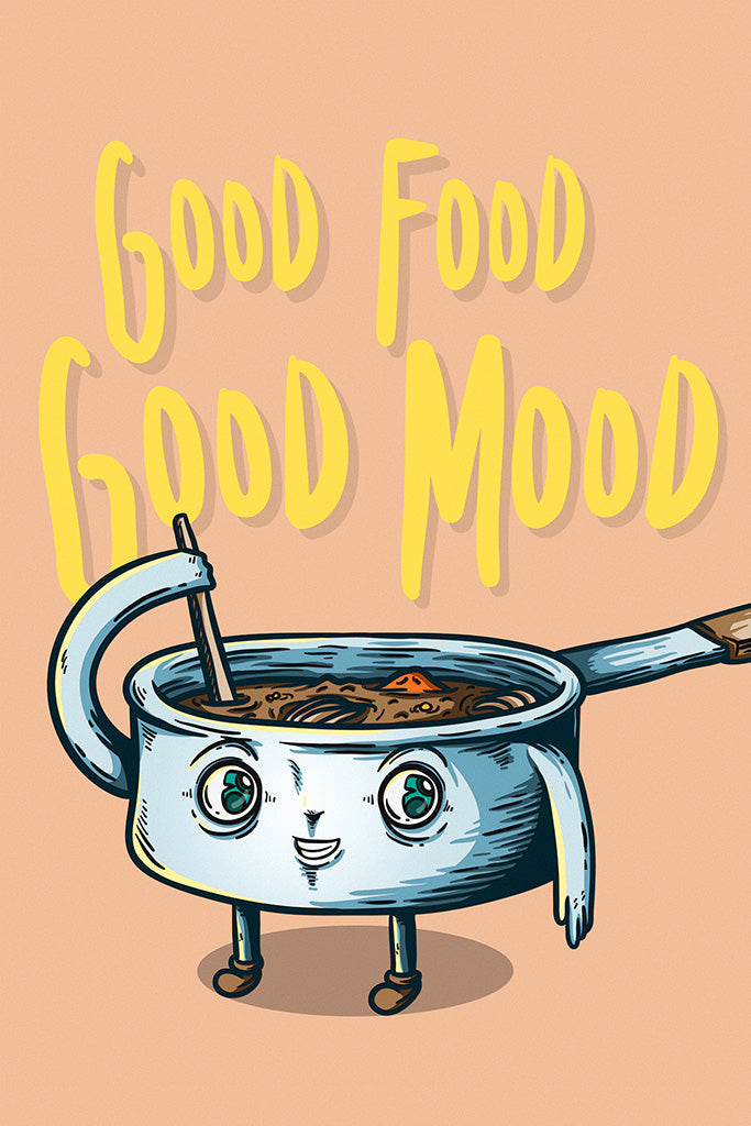 Good Food Good Mood Kitchen Canvas Poster