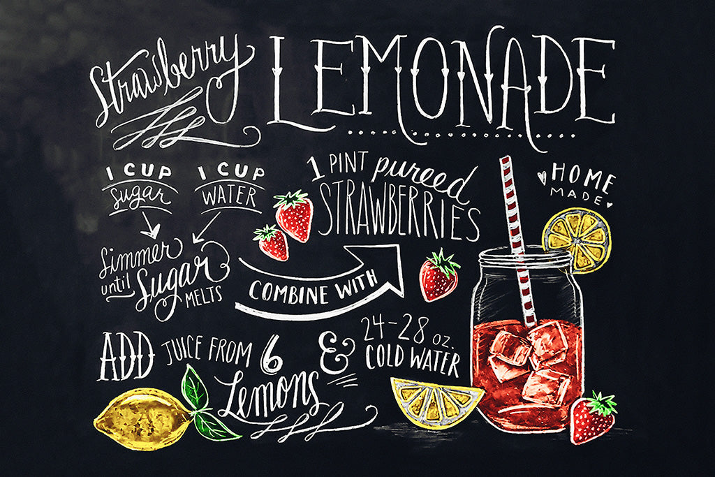 Strawberry Lemonade Kitchen Canvas Poster