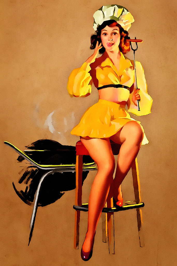 Girl Retro Kitchen Canvas Poster