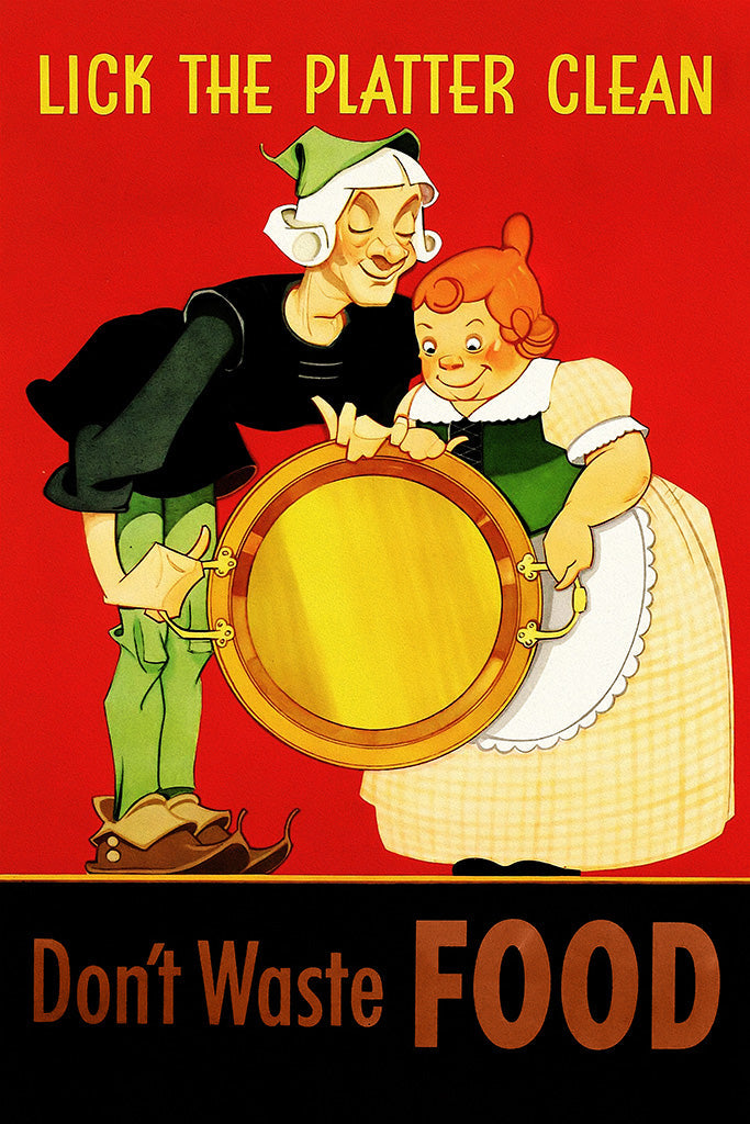 Lick the Plate Clean Kitchen Canvas Poster