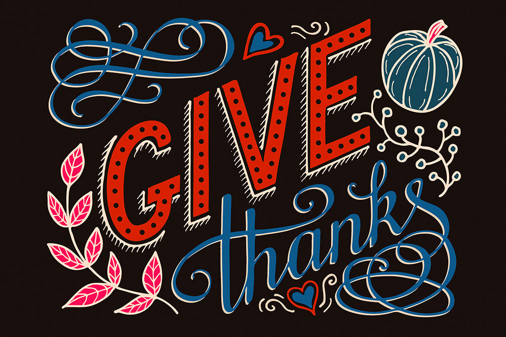 Give Thanks Kitchen Canvas Poster