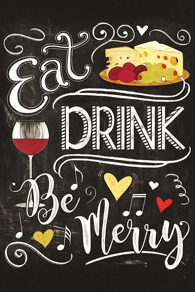 Eat Drink and Be Merry Kitchen Canvas Poster