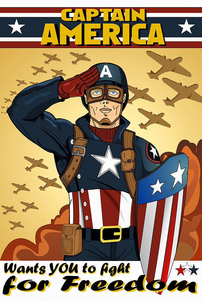 Military Propaganda Captain America (1/4) Canvas Poster