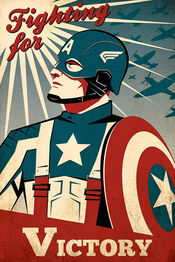 Military Propaganda Captain America (3/4) Canvas Poster