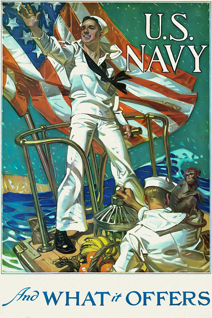 Military Propaganda Sailor (3/10) Canvas Poster