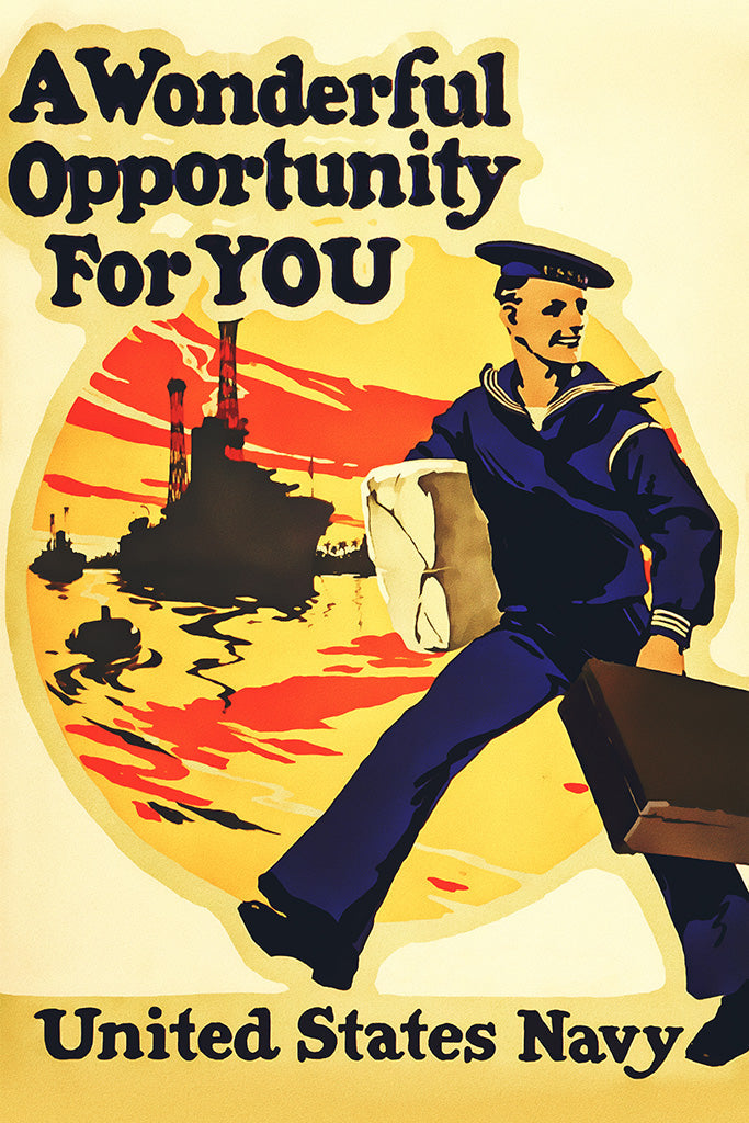 Military Propaganda Sailor (9/10) Canvas Poster