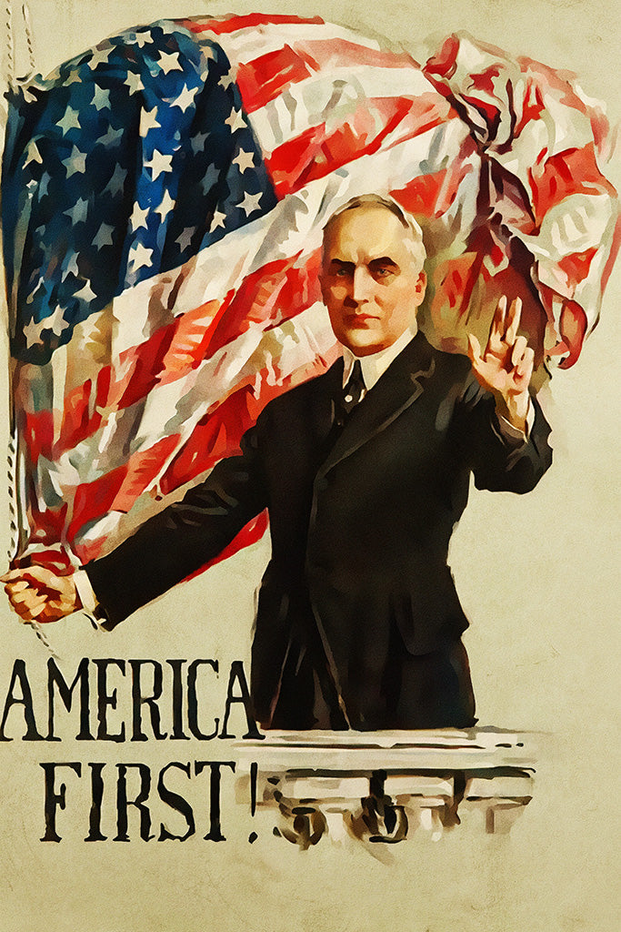 Military Propaganda America First (1/2) Canvas Poster