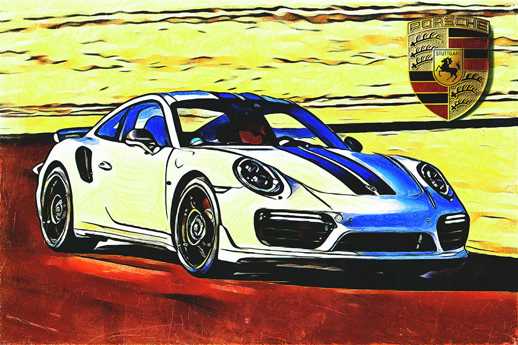 Porsche 911 Turbo S Sport Car Canvas Poster