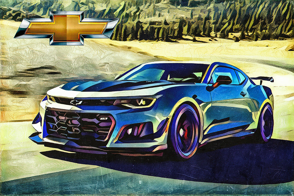Chevrolet Camaro ZL1 Sport Car Canvas Poster