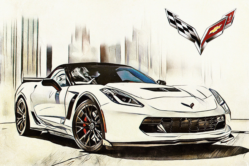 Chevrolet Corvette Z06 Sport Car Canvas Poster